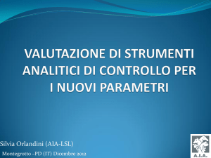 VALUTAZIONE DI STRUMENTI ANALITICI DI CONTROLLO PER I