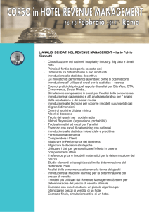 L`ANALISI DEI DATI NEL REVENUE MANAGEMENT – Ilario Fulvio