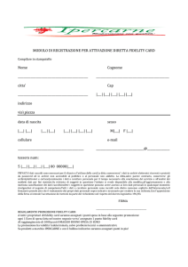 MODULO DI REGISTRAZIONE PER ATTIVAZIONE DIRETTA