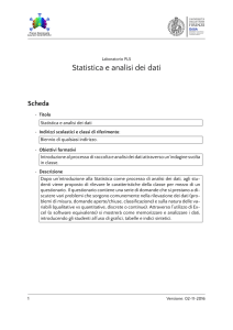 Statistica e analisi dei dati