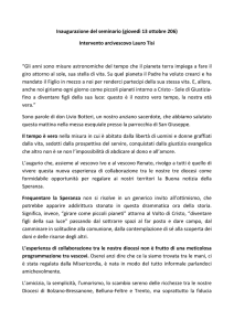Inaugurazione del seminario (giovedì 13 ottobre 206) Intervento