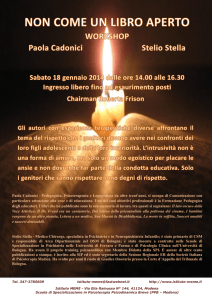 "NON COME UN LIBRO APERTO" Paola Cadonici