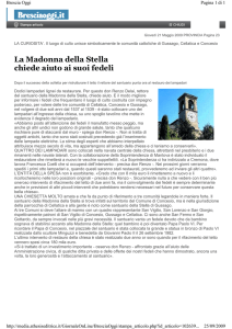 La Madonna della Stella chiede aiuto ai suoi fedeli