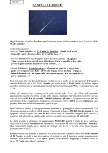 Il fenomeno delle stelle cadenti