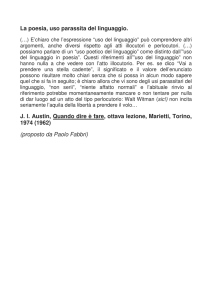 La poesia, uso parassita del linguaggio. J. l. Austin, Quando dire è