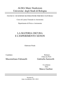La Materia Oscura e l`esperimento XENON - INFN Bologna