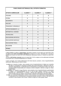 PIANO ORARIO SETTIMANALE DELL`OFFERTA FORMATIVA