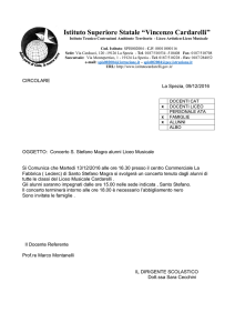 Circolare 75 Concerto S. Stefano Magra alunni Liceo Musicale
