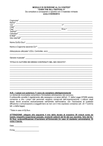 MODULO DI ISCRIZIONE AL DJ CONTEST “OVER THE HILL