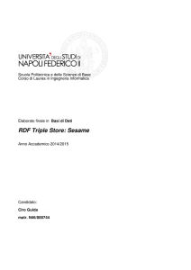 RDF Triple Store: Sesame - Corso di Laurea in Ingegneria Informatica