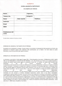 Nome I I Cognome I Tessera No. Categoria Sesso I Data nascita