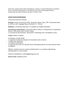 Junior Front-end Developer Conoscenze tecniche