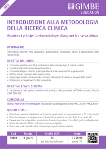 IntroduzIone alla MetodologIa della rIcerca clInIca