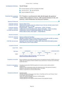 Savelli Sergio PO Presidio e coordinamento delle attività legate alla