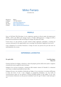 Curriculum vitae Residenza: Milano Cellulare: +39