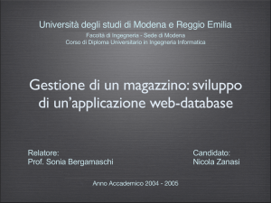 Gestione di un magazzino: sviluppo di un`applicazione web