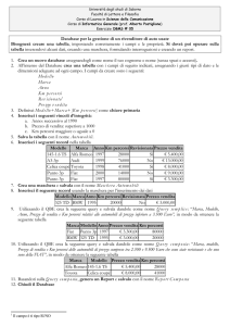 Database per la gestione di un rivenditore di auto usate