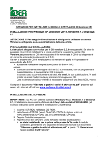 Istruzioni per installare il software Gestione CRI
