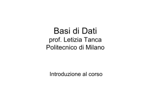 Basi di Dati - Prof. Letizia Tanca