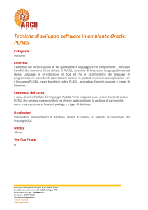 Tecniche di sviluppo software in ambiente Oracle: PL/SQL
