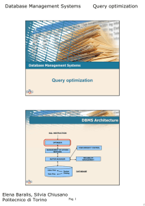 Query optimization - Politecnico di Torino