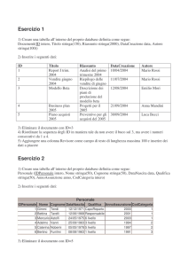 Esercizio 1 DDL e DML MySQL