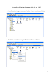 Procedura di backup database SQL Server 2000