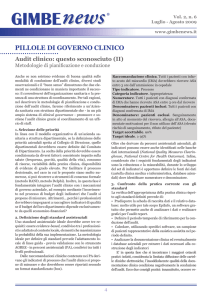 PILLOLE DI GOVERNO CLINICO Audit clinico