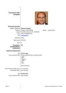 Il mio curriculum vitae - Mimmo Nicolao personal page