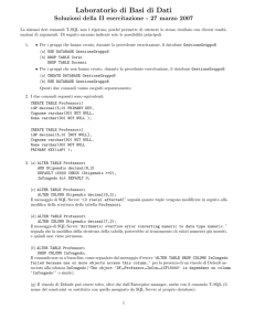 Laboratorio di Basi di Dati