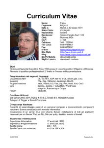 Curriculum Vitae - Brigazzi Fabio