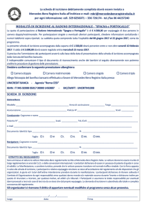 La scheda di iscrizione debitamente compilata dovrà essere inviata
