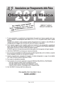 Pubblicazione prove OLIMPIADI DI FISICA