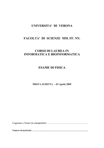 Prova scritta di Fisica del 3 Aprile 2009 (pdf, it, 32 KB, 4