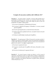 Compito di meccanica analitica del 6 febbraio 2017