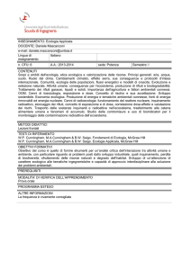 Ecologia Applicata - Scuola di Ingegneria UNIBAS