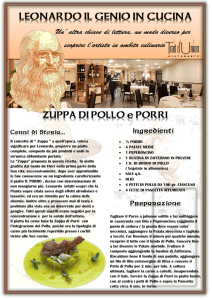 LEONARDO IL GENIO IN CUCINA ZUPPA DI POLLO e PORRI