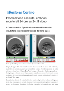 Procreazione assistita, embrioni monitorati 24 ore su 24