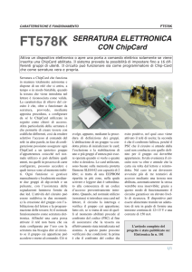 FT578K SERRATURA ELETTRONICA CON ChipCard