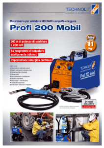 200 A di potenza di saldatura a 230 volt Impostazione sinergica