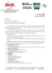Preventivo spesa Sistel - Comune di Tempio Pausania
