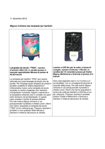 11 dicembre 2015 Migros richiama due lampade per bambini