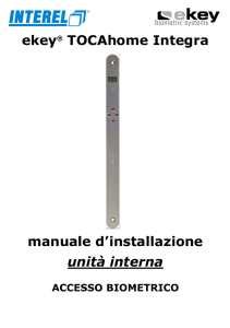 ekey® TOCAhome Integra manuale d`installazione
