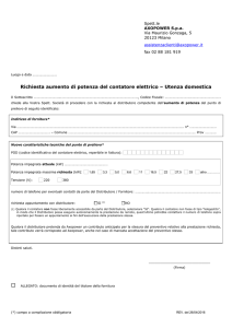 Richiesta aumento di potenza del contatore elettrico