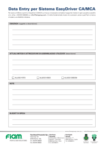 Data Entry per Sistema EasyDriver CA/MCA