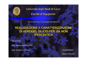 realizzazione e caratterizzazione di aerogel