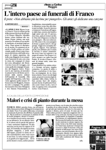 L`intero paese ai funerali di Franco