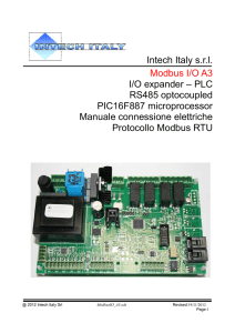 Intech Italy s.r.l. Modbus I/O A3 I/O expander – PLC RS485