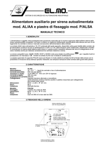 Alimentatore ausiliario per sirena autoalimentata
