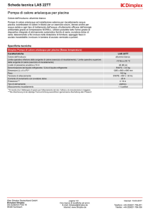 Scheda tecnica Pompa di calore aria/acqua per piscina